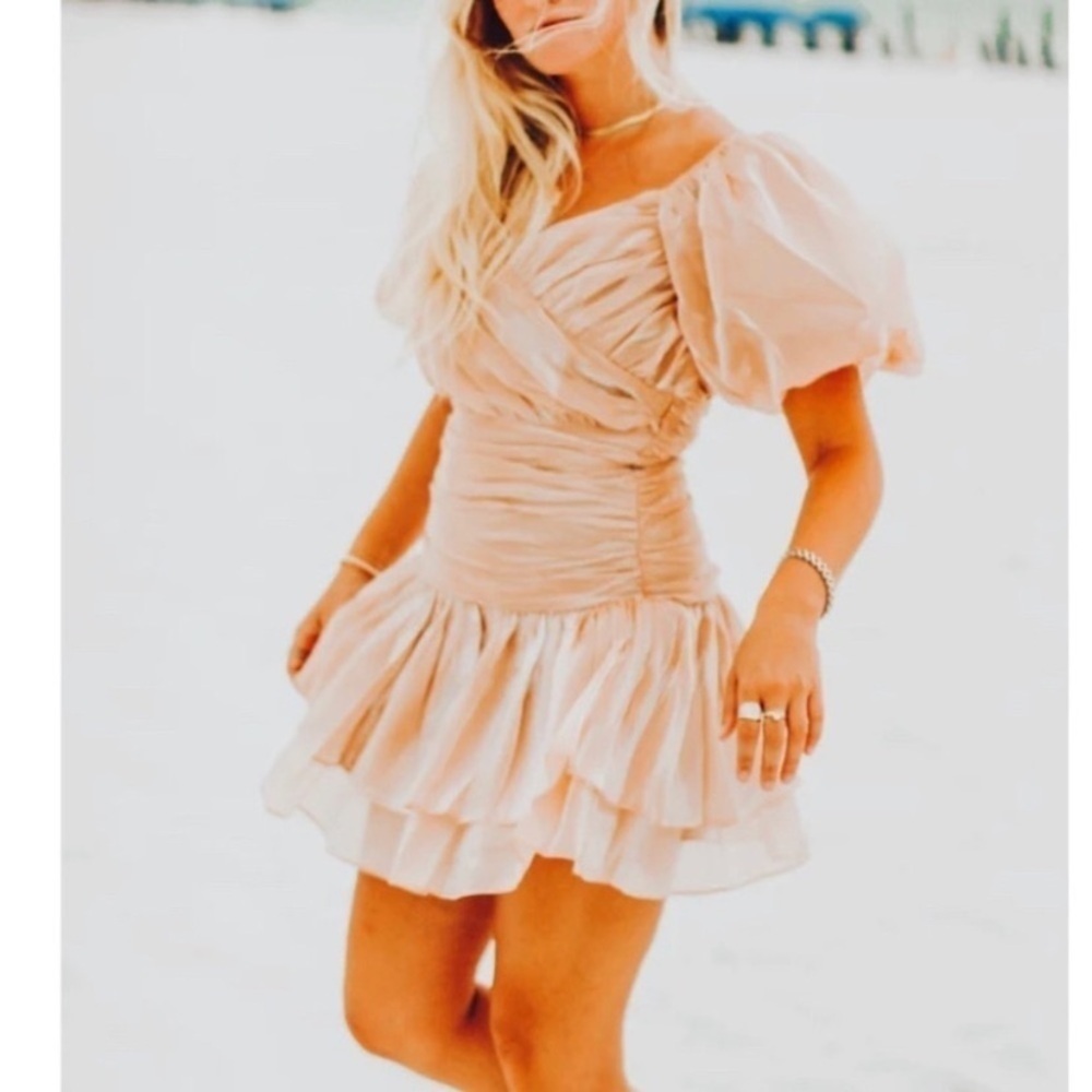 STORIA Ruched Mini Dress Fairycore Whimsical - Picture 5 of 14